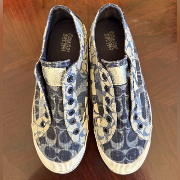 Coach Shoes - Coach Keeley Denim Patchwork Sneaker Blue size 7.5